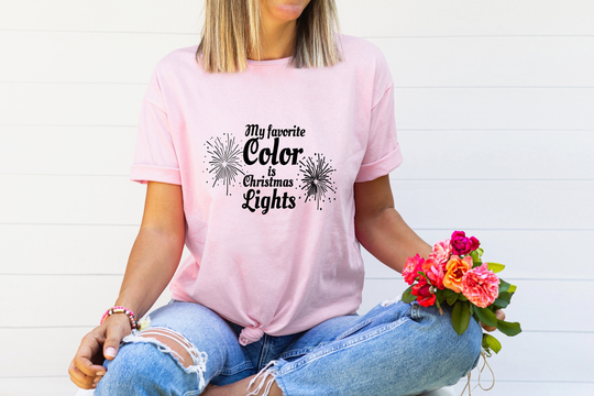 My Favorite Color Is Christmas Lights Shirt, Womens Winter Time Most Wonderful Time, Santa Tsh1Rt