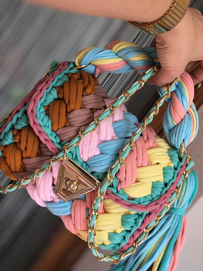 Multi Color Bag/Hand Woven Bag/Luxury Bag/Knitted Bag/Colorful Bag/Designer Bag/Shoulder Bag/Crossbody Bag/Women's Bag/Handmade Crochet Bag