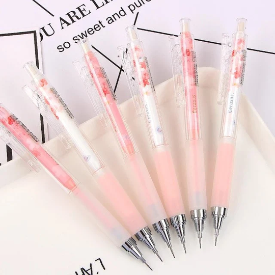 Beautiful Sakura Cherry Blossom Mechanical Pencil || Press For Student - 0.5mm Writing Point School & Office Stationery