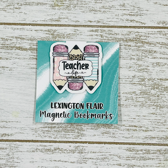 Magnetic Bookmark - Teacher Life Pencils