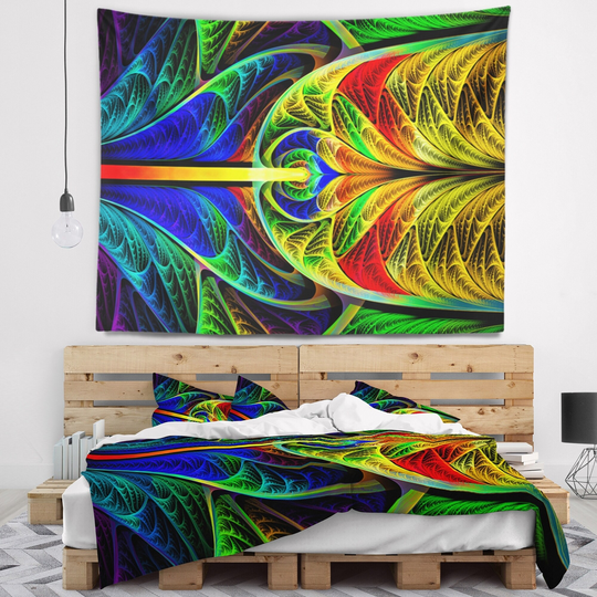 Designart 'Colorful Stained Glass Texture' Abstract Wall Tapestry