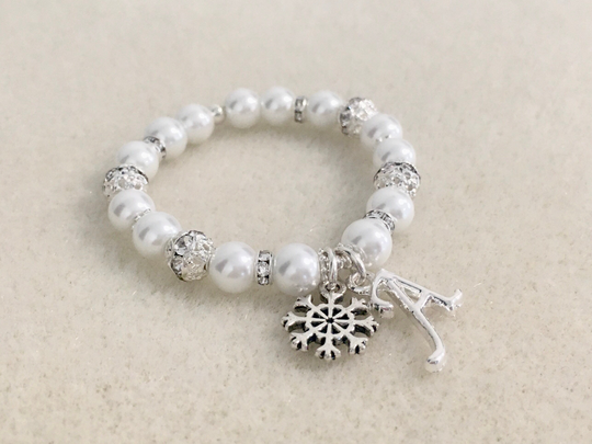 Winter Wedding Bracelet Winter Flower Girl Baby Shower Gift Ideas