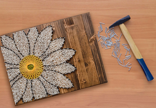 Daisy String Art Kit | Adult Diy Includes All Crafting Supplies Wall Patterns Mothers Day Gift Craft