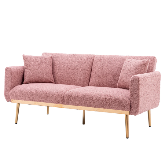 Teddy Fabric Upholstery Sleeper sofa, Available for office, Polyester Upholstery loveseat, Multiple colors available