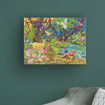 Forest Animals by Andrea Strongwater - Wrapped Canvas Graphic Art Print