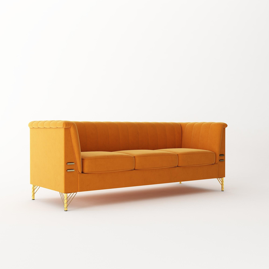 Modern Velvet Sofa 30.91'' H x 82.67'' W x 30.31'' D Couch for Living Room