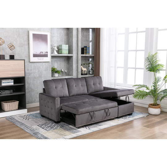 Reversible Sleeper Sofa,bed,Sectional Storage Sofa Bed