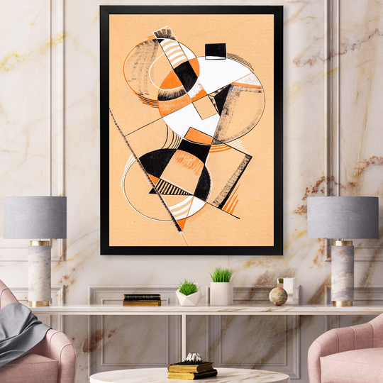 Designart 'Colored Geometric Abstract Compositions V' Modern Framed Art Print