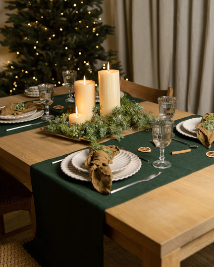 Holiday Table Runner, Setting, Farmhouse Custom Size, Christmas Natural Decor, Soft Runner