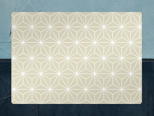 Olive Geometric Chair Mat, Beige Vinyl Floor White Protective Art Deco Splat Pad, Flooring, Gift Idea, Splash Mat