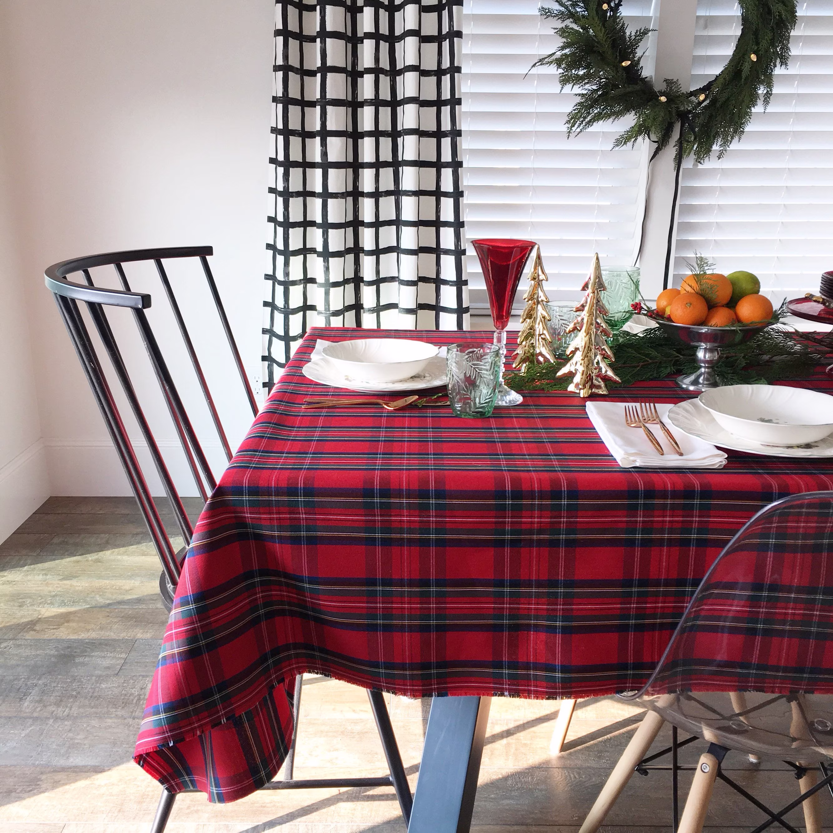 Red Tartan Tablecloth | Table Cloth, Royal Stewart Tartan, Christmas Tablecloth, Holiday, Extra Long Custom Sizes