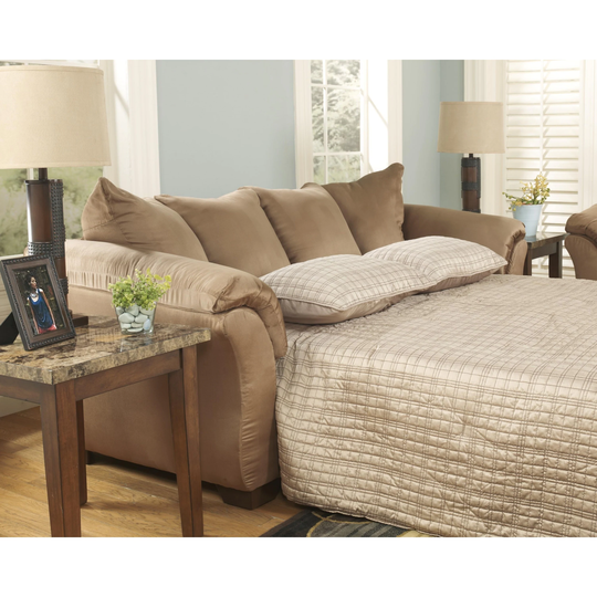 Darcy Mocha Brown Contemporary Sofa - 89" W x 38" D x 37" H