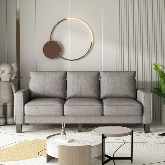 Sofa Modern Living Room Furniture Sofa in Light Grey Fabric