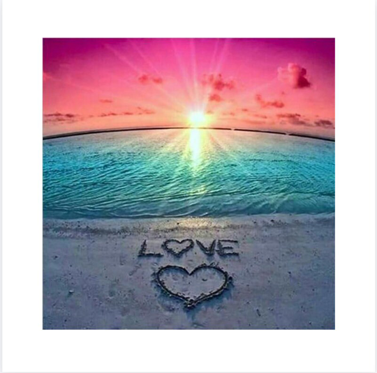 Full Drill Diamond Painting Kit 5D Love Heart Cross Stitch Paint With Diamonds Dotz Gift For Her, 40x40cm