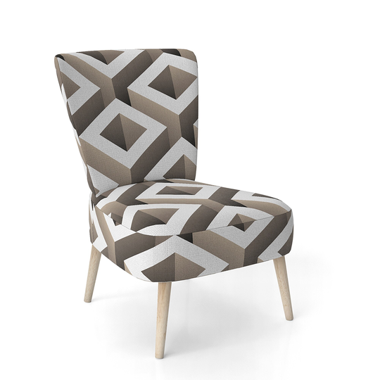 Designart 'Boxes Illustration' Upholstered Scandinavian Accent Chair