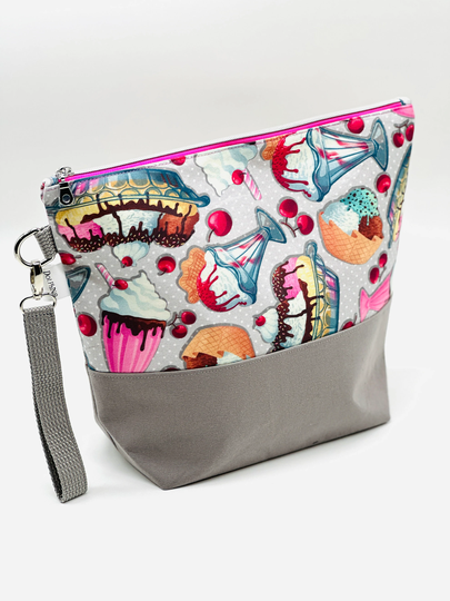 Extra Large Project Bag - Rockabilly Ice Cream Dinner