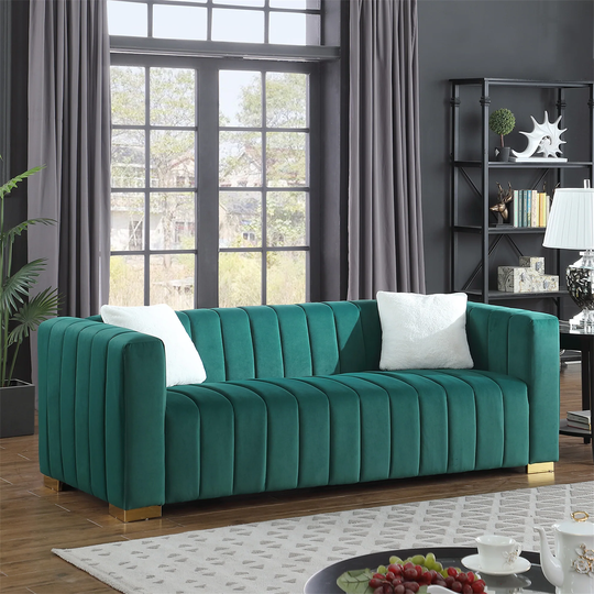 Dark Green 3-seater Velvet Sofa