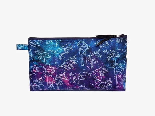 Tall Pencil Case, Back To School, Student Supplies, Standing Large Pouch, Celestial Dinosaur Constellation