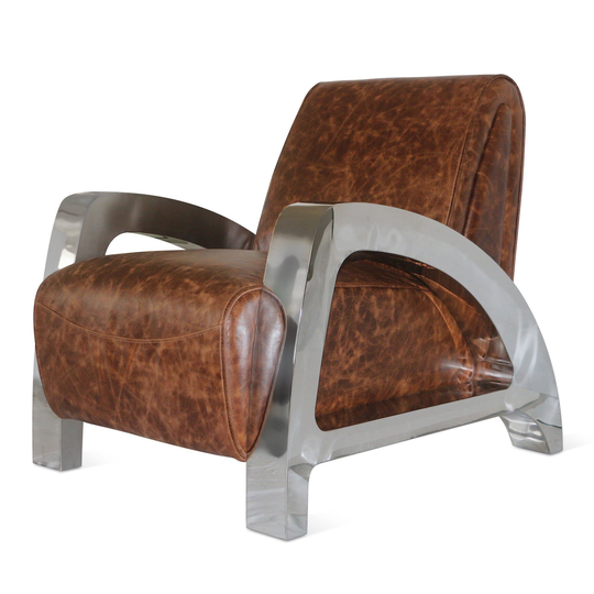 Mid-Century Modern Leisure Chair - Stainless Steel Aviator