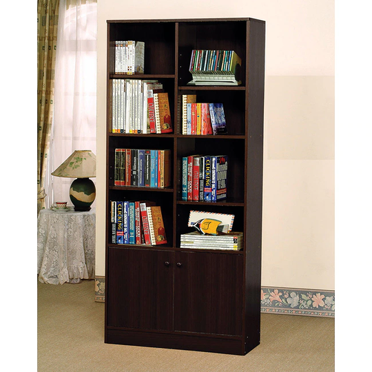 Verden Book Espresso Finish Shelf Cabinet