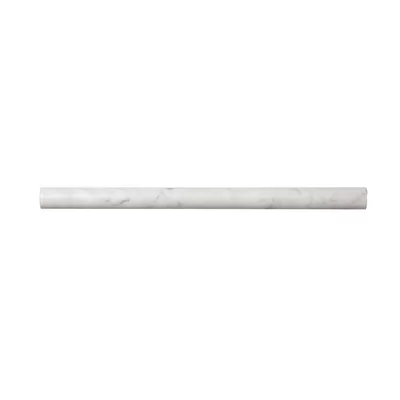 Bianco Carrara 0.75" x 12" Polished Marble Pencil Liner Tile Trim in White