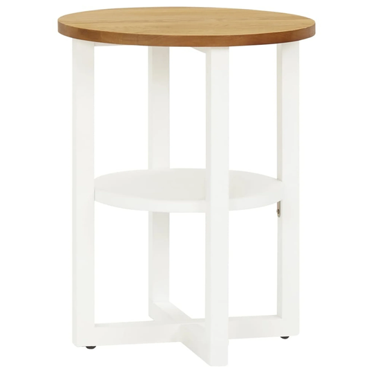 Side Table, Solid Oak Wood Tabletop Lamp Table for Home & Office