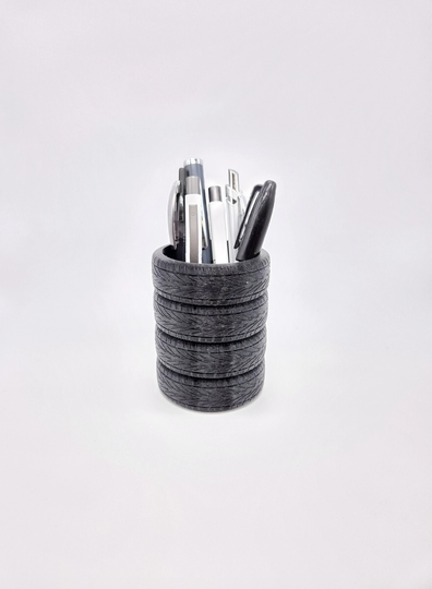 Unique & Functional Stacked Tires Pencil Cup - Perfect Gift For Mechanics Gearheads