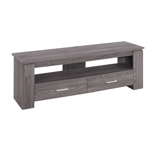 47.25" Gray Contemporary Rectangular TV Stand with Storage Drawers