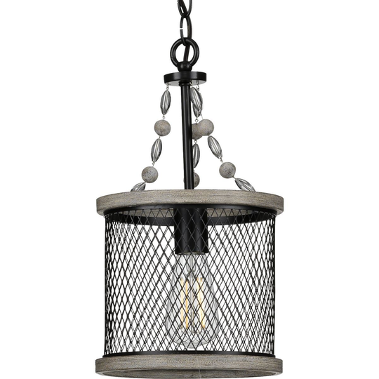 Austelle Collection One-Light Antique Bronze Farmhouse Pendant Light - 14.570" x 11.420" x 11.420"