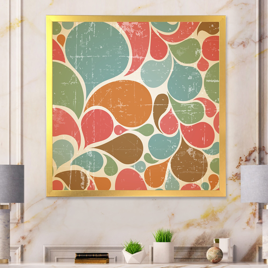 Designart 'Colorful Abstract Retro Pattern' Modern Framed Wall Decor
