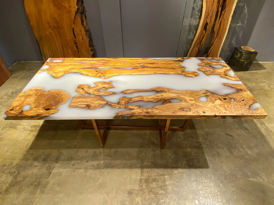 Custom Order Live Edge Table Top | Olive Wood Epoxy Natural