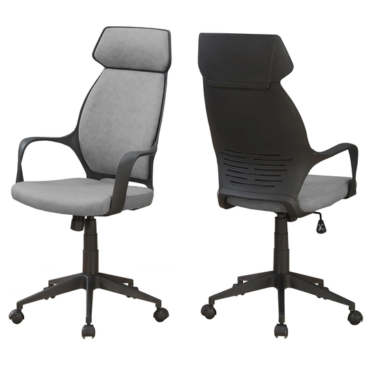 Offex 46"H Contemporary High Back Executive Office Chair - Grey, Black - 25"x 26"x 46"