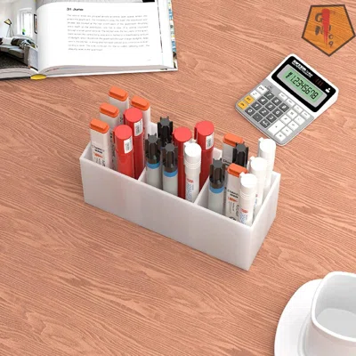 Acrylic Pen Holder 3 Compartments, Pencil Cup Organizers For Countertop Desk Accesorry Storage,Acrylic Marker Pencil Holder