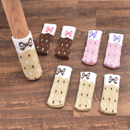 Chair Legs Socks Protective Wool Thicken Cover No Noise Feet Pads For Desk Furniture Elastic Floor Slip Leg Covers Caps