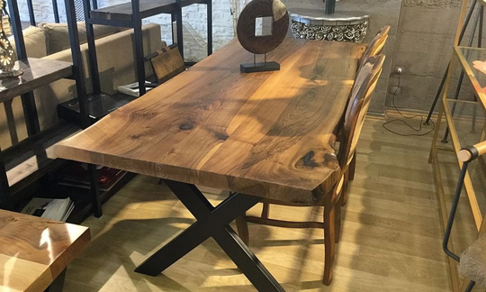 Custom Made Furniture, Dining Table, Table Base, Hand Made Walnut, Unique Tableable, Live Edge Table