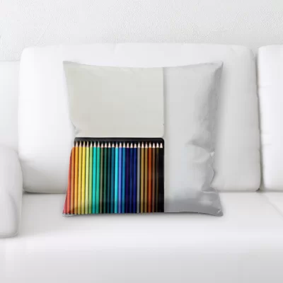 Wigginton Art and Craft Colored Pencils In a Box Throw Pillow