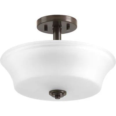 Progress Lighting Cascadia Brown Steel and Porcelain 2-light Convertible Fixture