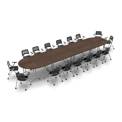 16 Person Conference Meeting Tables with 16 Chairs Complete Set