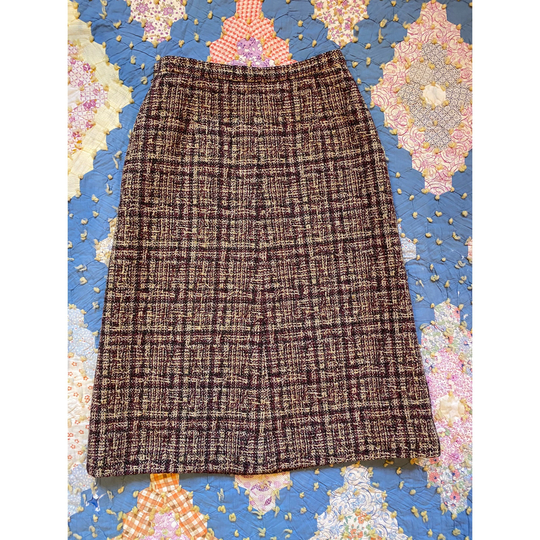 Vintage 1960S Jaeger Pencil Skirt Tweed Plaid