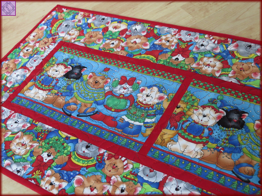 Quilted Table Runner, 14.5x40.5-Inch, Jolly Hollydays Christmas #866