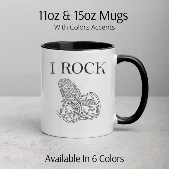 I Rock Chair, Rocker Mug Funny Metal Music Top Heavy Rocking Chair Lovers Gift