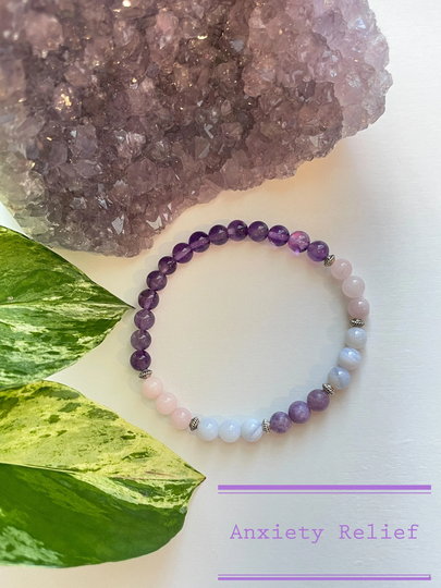 Ultimate Anxiety Support Bracelet, Lepidolite, Relief, Stress Gemstone Bracelets