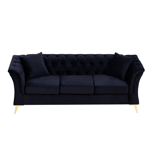 Tufted Velvet 3 Seat Tufed Sofa
