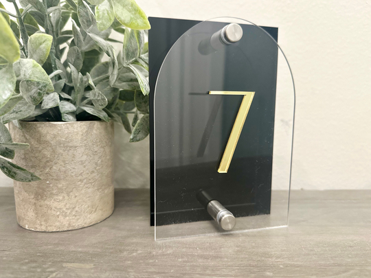 3D Acrylic Standoff Table Numbers | Painted Number Offset Wedding Decor