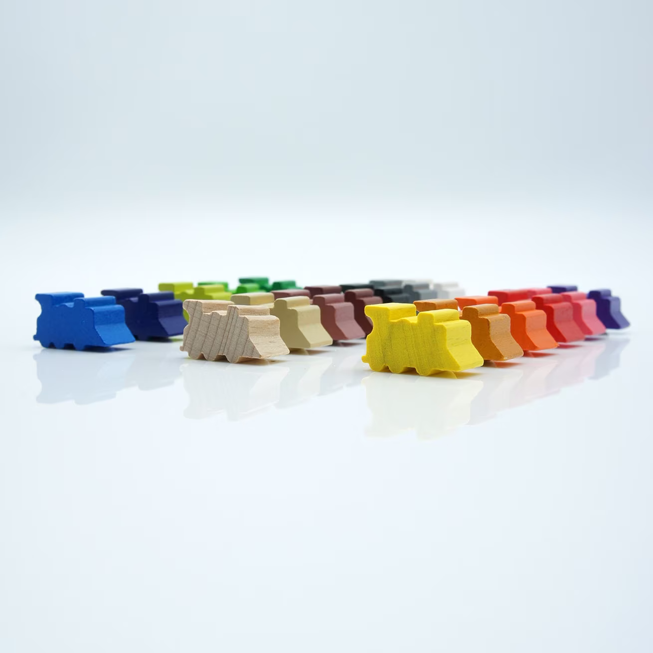 Wooden Train 12x20mm [19 Colors Options] Token To Board Games/Pnp