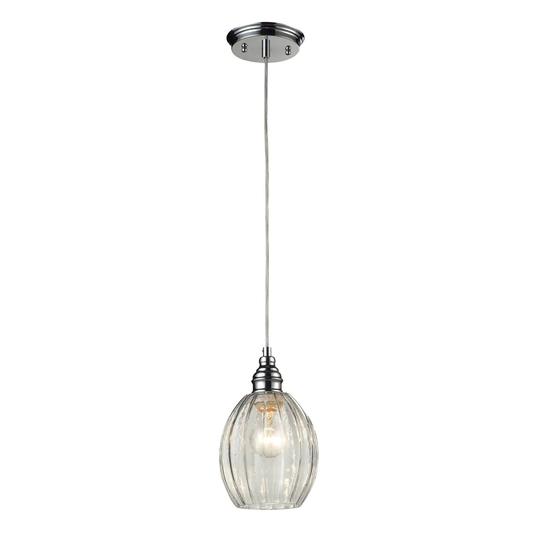 Danica 1-light Clear Glass and Polished Chrome Round Mini Pendant - Polished Chrome