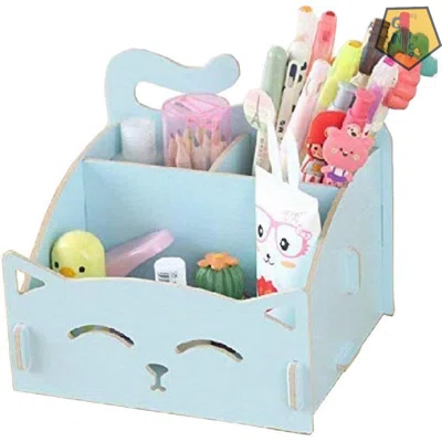 Cat Storage Artwork Folding Collection Cosmetic Pen Organizer Desk Sorter Pencil Holders