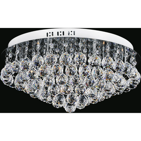 Guisseppe Lighting R Nine Light Flush Mount Sparkle Chrome - Exact Size