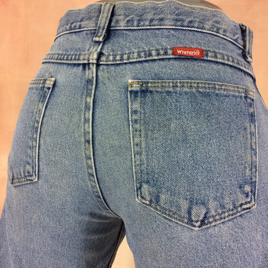 Sz 30 Vintage Wrangler Western Jeans High Waisted Straight Leg 90S Light Wash Denim Distressed Classic Mom Boyfriend Made in Mexico