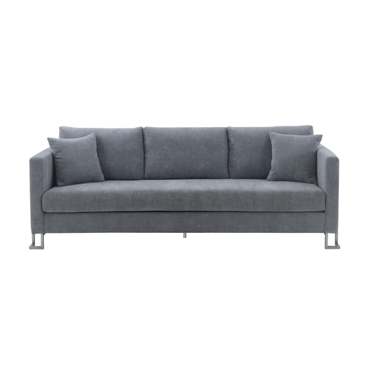 Heritage Fabric Sofa with Brushed Stainless Steel Legs